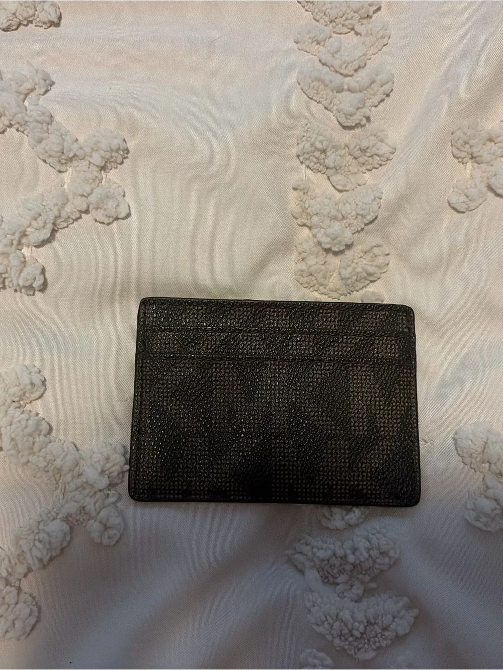 Michael Kors Black Leather Card Holder with Gold Plate